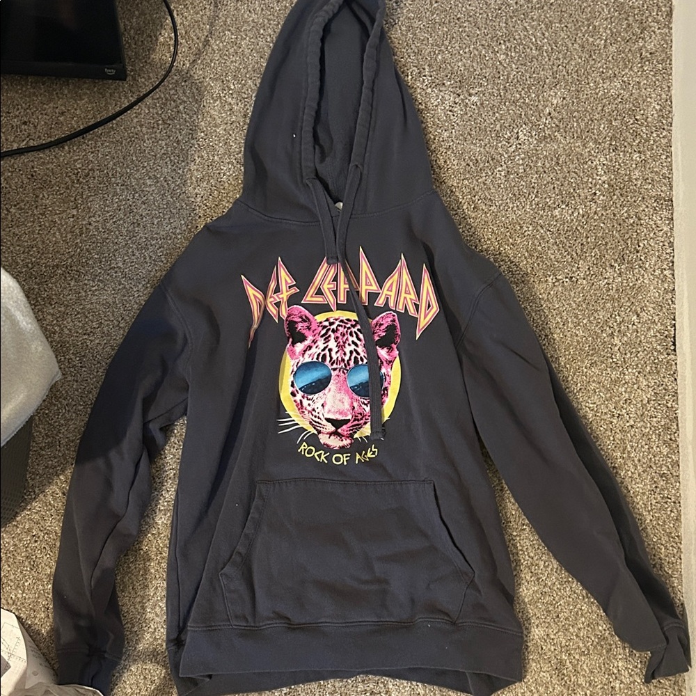 Def Leppard Black Graphic Hoodie